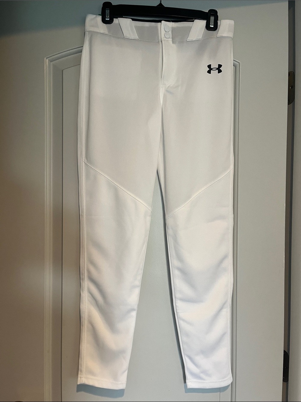 Under Armour White Baseball Pants with Black Logo